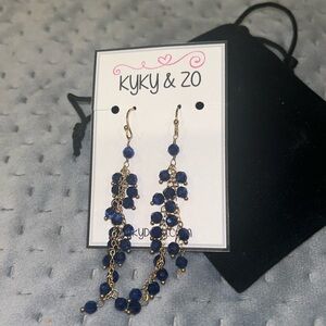 Genuine Lapis Lazuli Beaded Earrings-Boutique